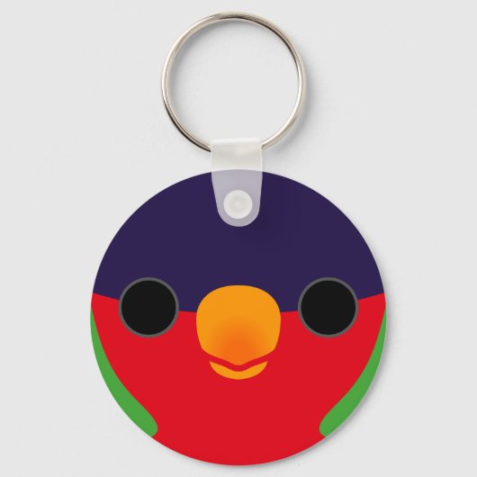 Das Gesicht einer Lory in Collared Schlüsselanhänger (Vorderseite)