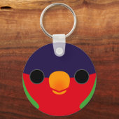 Das Gesicht einer Lory in Collared Schlüsselanhänger (Vorderseite)