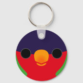 Das Gesicht einer Lory in Collared Schlüsselanhänger (Rückseite)
