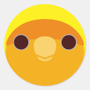 Das Gesicht einer orangefarbenen, pfirsichfarbenen Runder Aufkleber