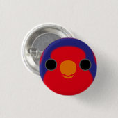 Das Gesicht einer rot-blauen Lory Button (Vorne & Hinten)