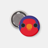 Das Gesicht einer rot-blauen Lory Magnet (Vorderseite/Rückseite)
