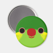 Das Gesicht einer Rot-Flankenlorike Magnet (Vorderseite/Rückseite)