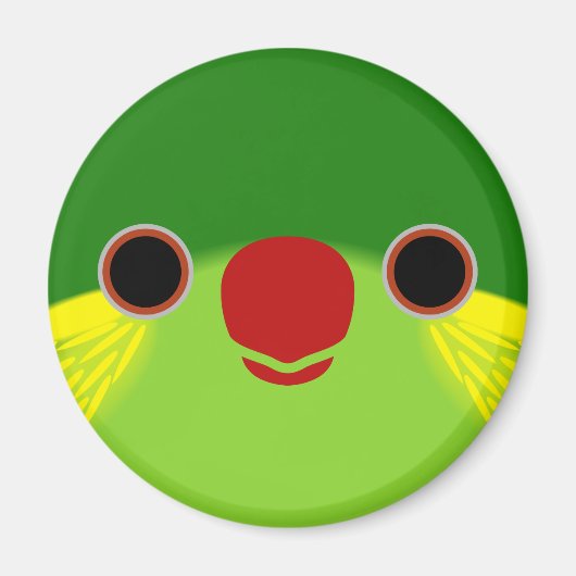 Das Gesicht einer Rot-Flankenlorike Magnet (Vorne)