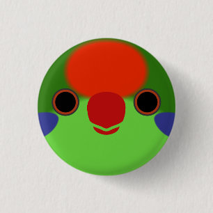 Das Gesicht einer roten Lorikeet Button