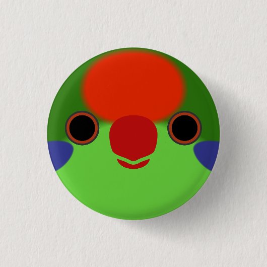 Das Gesicht einer roten Lorikeet Button (Vorderseite)