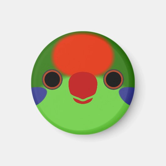 Das Gesicht einer roten Lorikeet Magnet (Vorne)