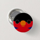 Das Gesicht einer schwarz gekappten Lory Button (Vorne & Hinten)