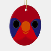Das Gesicht einer schwarzen Lory Keramik Ornament (Rechts)