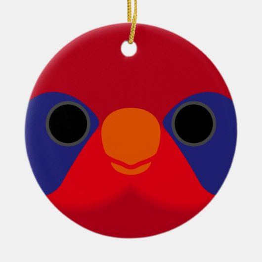 Das Gesicht einer schwarzen Lory Keramik Ornament (Vorne)