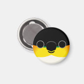 Das Gesicht einer schwarzköpfigen Kaike Magnet (Vorderseite/Rückseite)