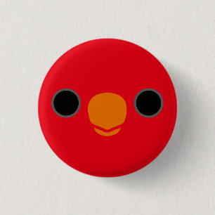 Das Gesicht einer violett-hackigen Obi-Lory Button