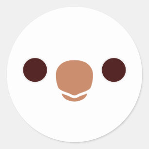 Das Gesicht eines Albino Monk Parakeet Runder Aufkleber