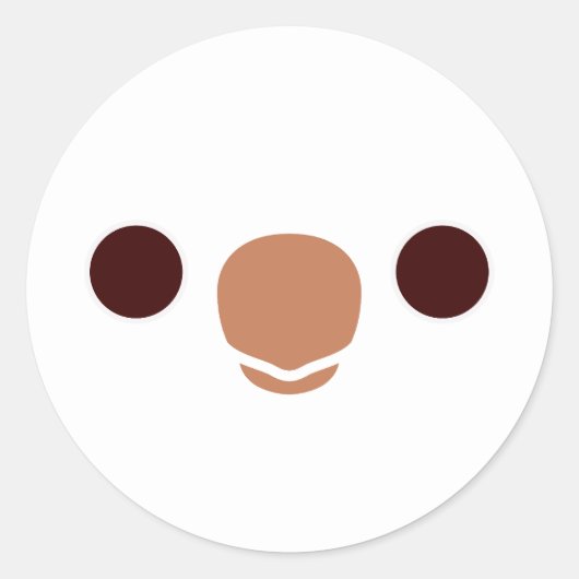 Das Gesicht eines Albino Monk Parakeet Runder Aufkleber (Vorderseite)