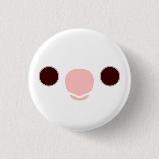 Das Gesicht eines Albinokakatiels Button (Vorderseite)