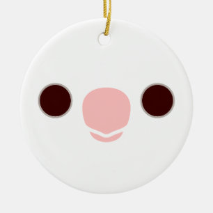 Das Gesicht eines Albinokakatiels Keramik Ornament