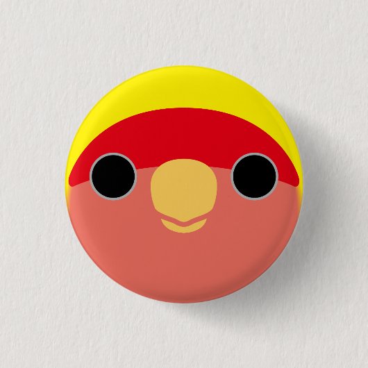 Das Gesicht eines amerikanischen gelben, pfirsichf Button (Vorderseite)