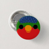 Das Gesicht eines blauen Loriketts Button (Vorne & Hinten)