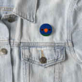 Das Gesicht eines blauen Loriketts Button (Beispiel)