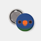 Das Gesicht eines blauen Loriketts Magnet (Vorderseite/Rückseite)