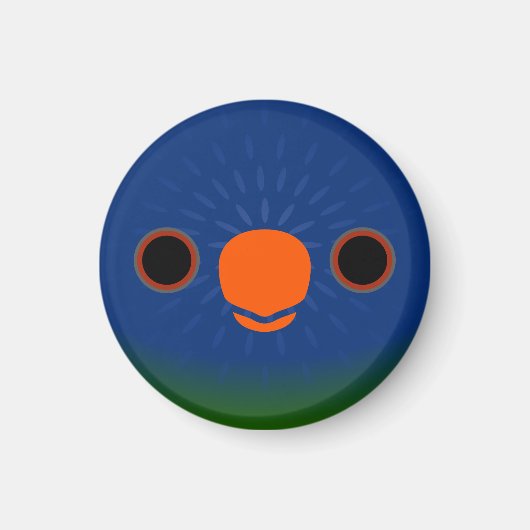 Das Gesicht eines blauen Loriketts Magnet (Vorne)