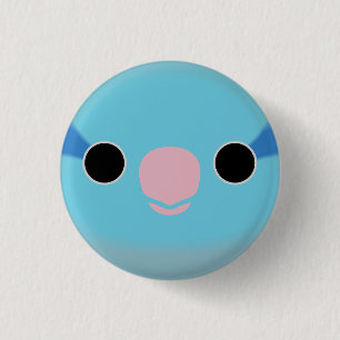 Das Gesicht eines blauen männlichen Pazifik-Sperli Button