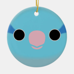 Das Gesicht eines blauen männlichen Pazifik-Sperli Keramik Ornament