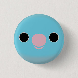 Das Gesicht eines blauen weiblichen Pazifik-Sperli Button