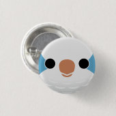 Das Gesicht eines Blaumonk-Parakets Button (Vorne & Hinten)
