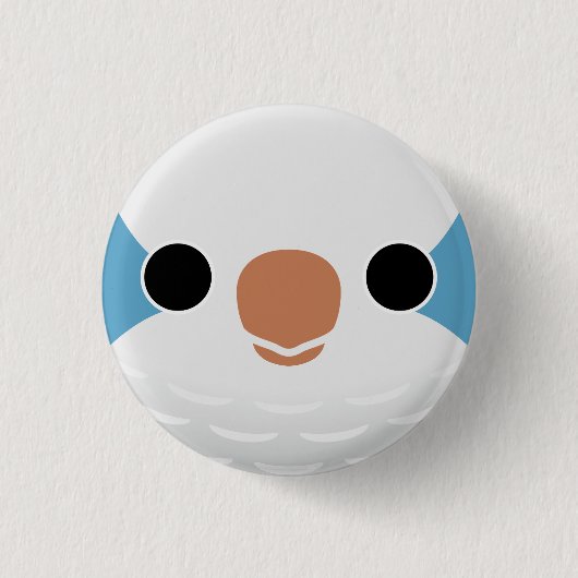 Das Gesicht eines Blaumonk-Parakets Button (Vorderseite)