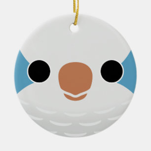Das Gesicht eines Blaumonk-Parakets Keramik Ornament