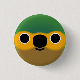 Das Gesicht eines Braunwurzelparakets Button