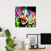 Das Gesicht eines Clown-Posters Poster (Heimbüro)