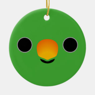 Das Gesicht eines Eclectus Parrot (männlich) Keramik Ornament