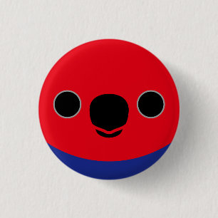 Das Gesicht eines Eclectus Parrot (weiblich) Button
