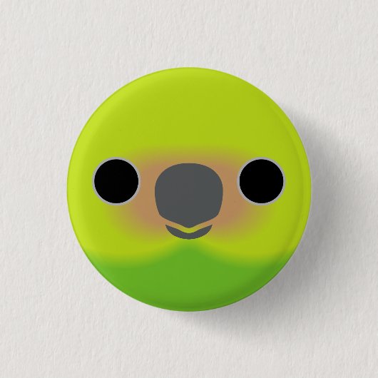 Das Gesicht eines Gelbhaubenzwergpapageis Button (Vorderseite)