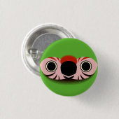Das Gesicht eines großen grünen Ara Button (Vorne & Hinten)