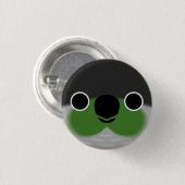 Das Gesicht eines grünen Wangenparakets Button (Vorne & Hinten)