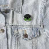 Das Gesicht eines grünen Wangenparakets Button (Beispiel)