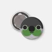 Das Gesicht eines grünen Wangenparakets Magnet (Vorderseite/Rückseite)