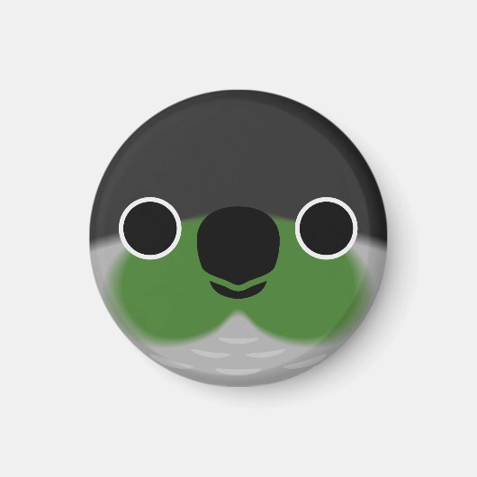 Das Gesicht eines grünen Wangenparakets Magnet (Vorne)