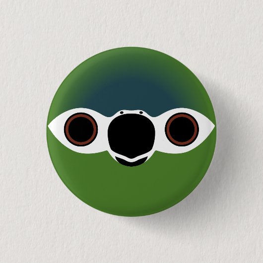 Das Gesicht eines Hahns Ara Button (Vorderseite)