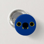 Das Gesicht eines Hyacinth-Aras Button (Vorne & Hinten)