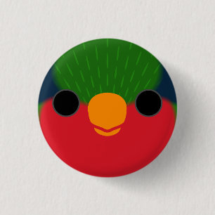 Das Gesicht eines Kuhls Lorikeet Button