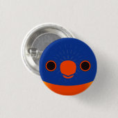 Das Gesicht eines Lorikeets aus Regenbogen Button (Vorne & Hinten)