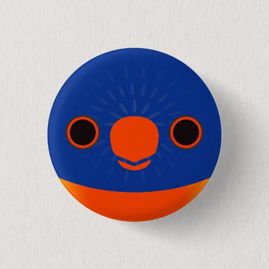 Das Gesicht eines Lorikeets aus Regenbogen Button (Vorderseite)