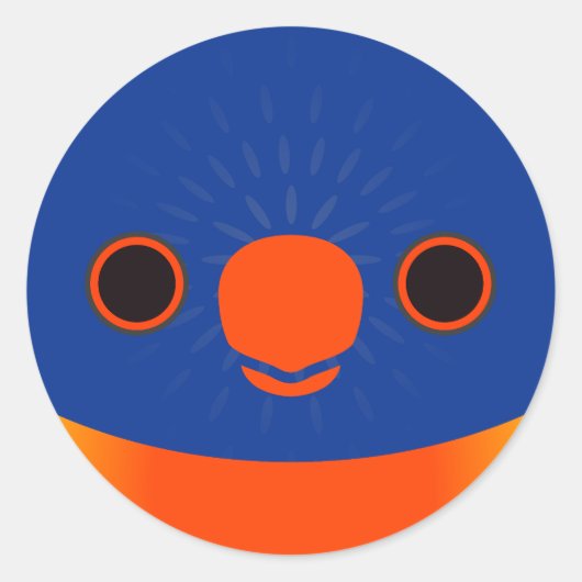 Das Gesicht eines Lorikeets aus Regenbogen Runder Aufkleber (Vorderseite)