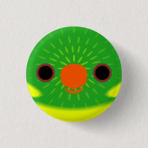 Das Gesicht eines Lorikets aus Leaf Button
