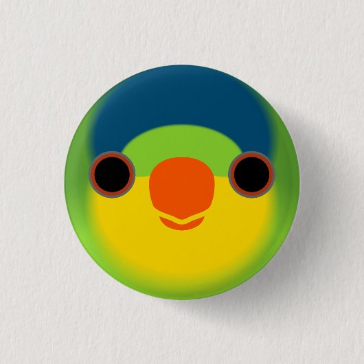 Das Gesicht eines Lorikets aus Neukaledonien Button (Vorderseite)