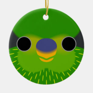 Das Gesicht eines Loriketts Keramik Ornament